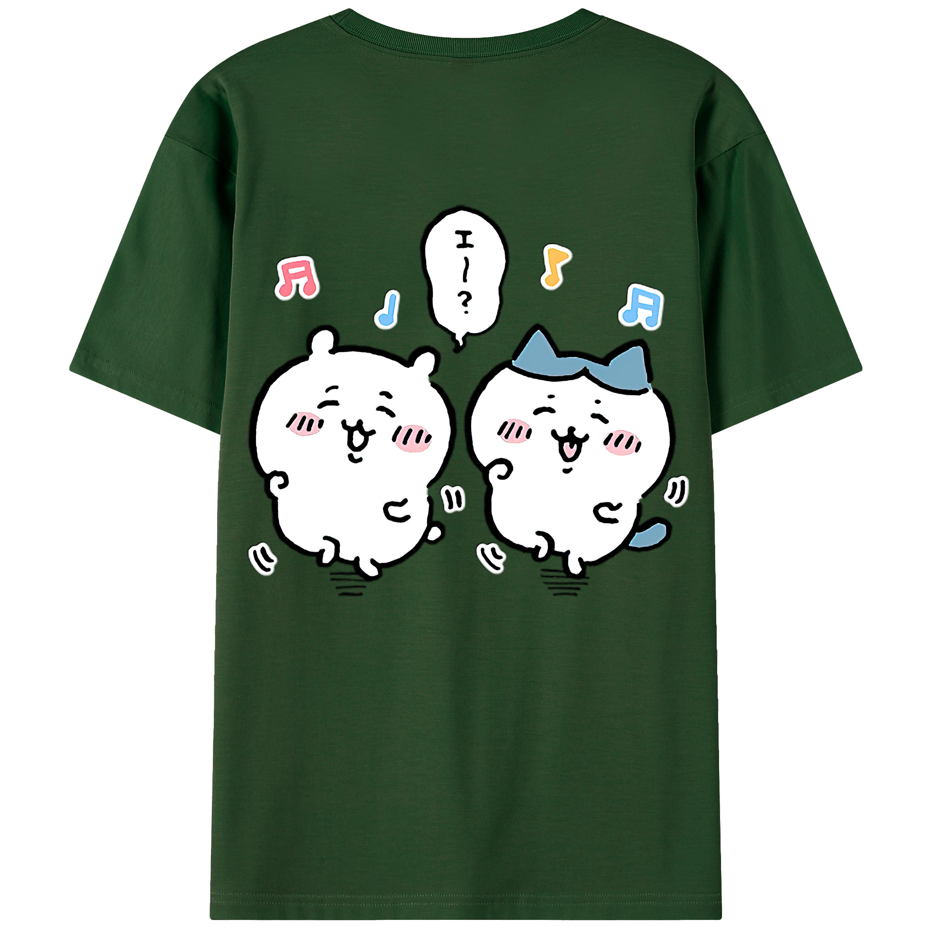 （画像用） ちいかわ ハチワレ Chii-kawa hachiware 綿100％半袖Tシャツ（背面プリント）
